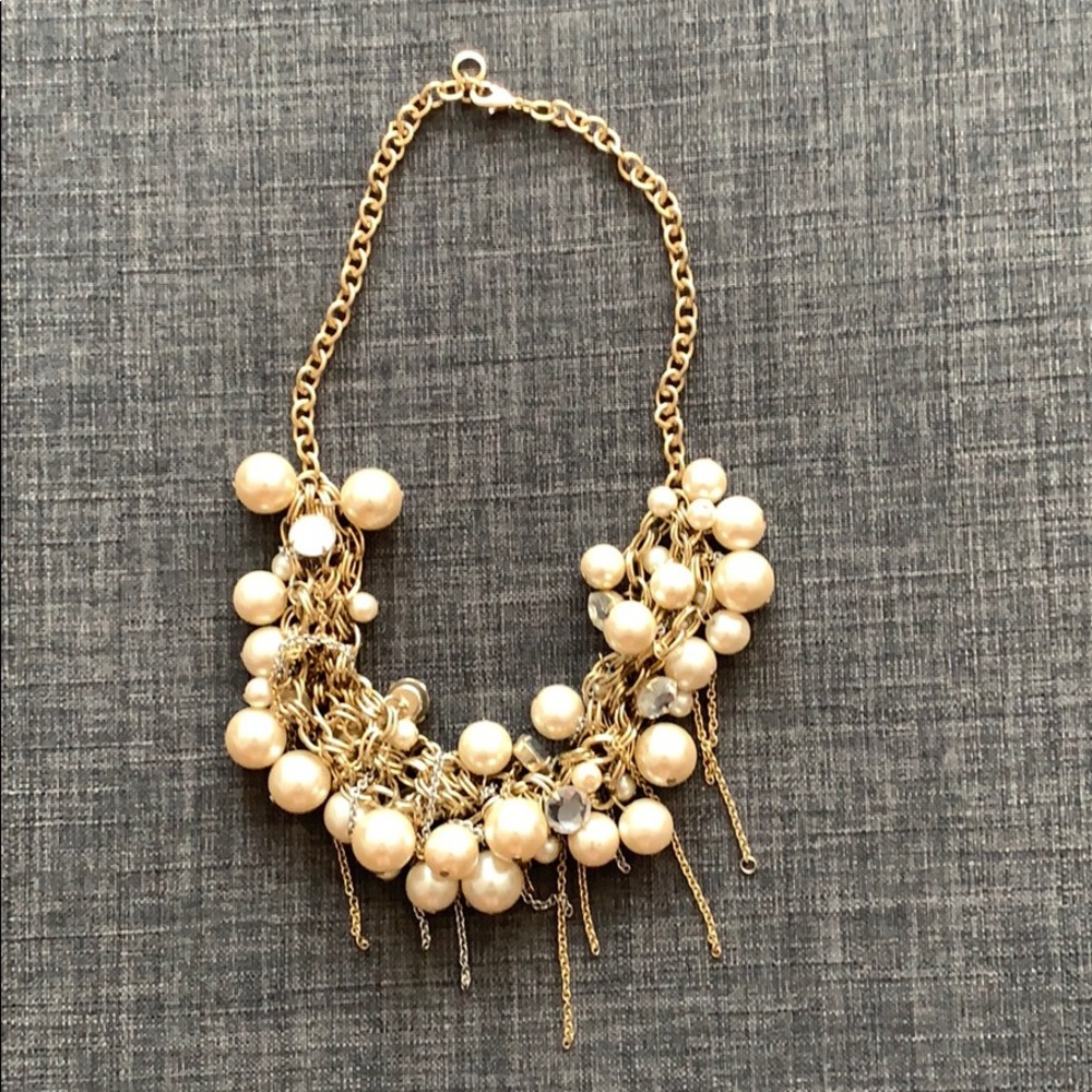 A statement necklace with ‘pearls’ and ‘diamonds’